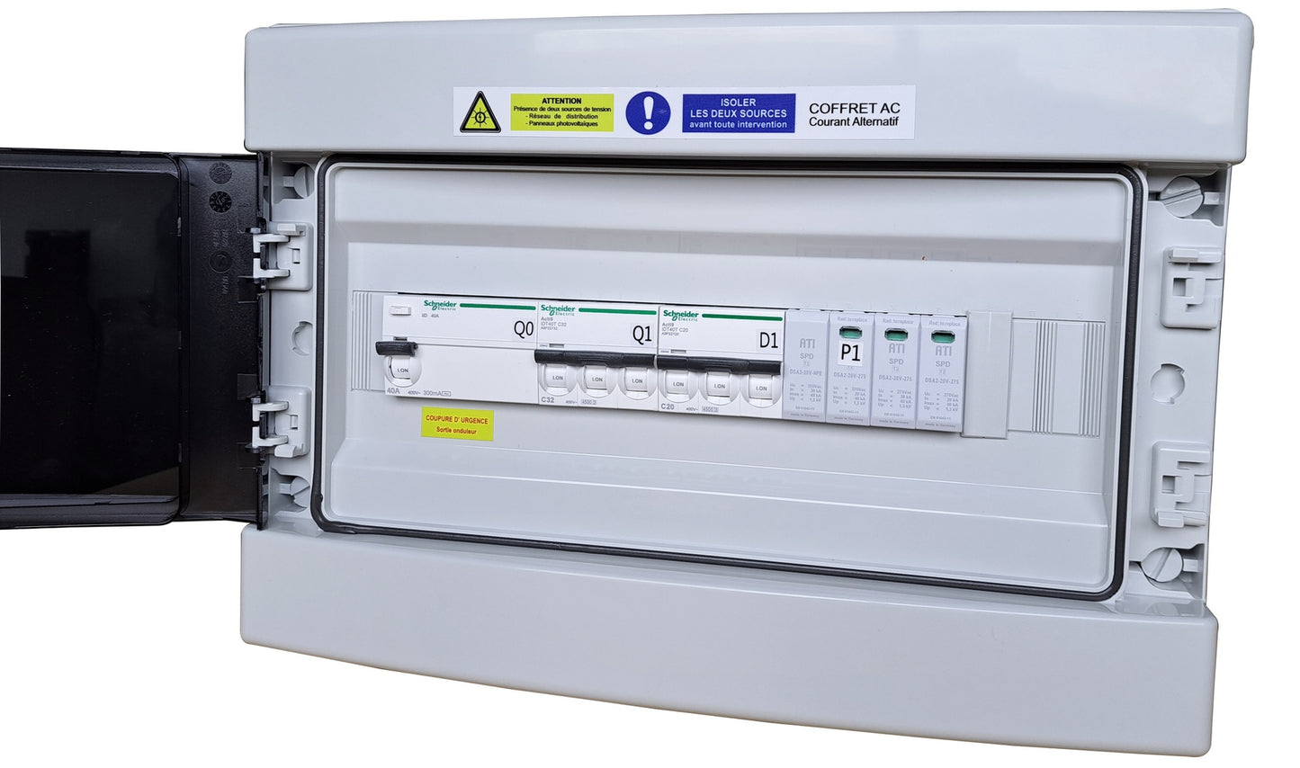 Coffret AC triphasé, onduleur réseau jusqu'à 20kVA, CTACTT 32-300mA Type AC + 4X16U1000 R2V