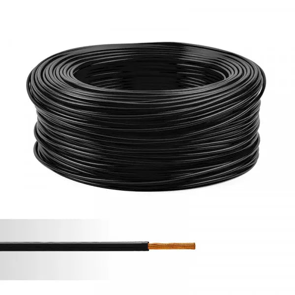 Black cable - diameter 6 mm² - 100m spool