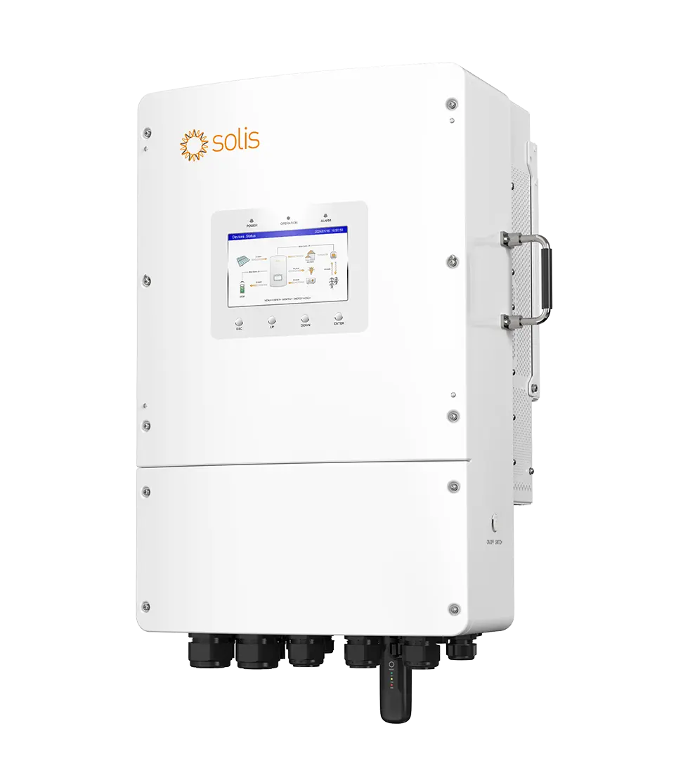 Onduleur Solis S6, 8kW/8kVA, hybride, triphasé, 2 MPPT, DC SW, pour batteries LV, Ecran 7", compteur & S2-WL-ST inclus - 5 ans de garantie