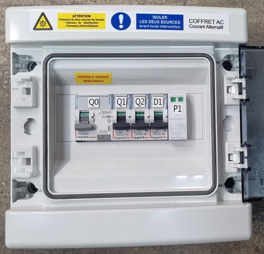 Coffret AC monophasé APS, jusqu'à 5kWc, Système CTAC 32-30mA Type F + Alim ECU