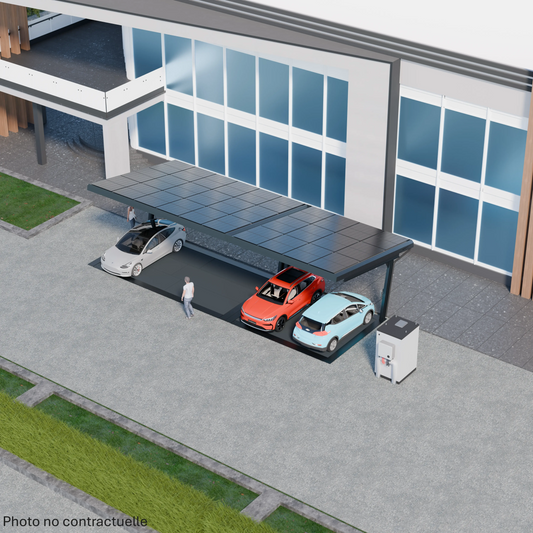 Carport EnerPark 2 places 5kW orientation sud - TCL/Huawei/V2C