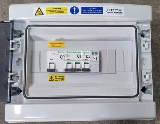 Coffret AC monophasé, onduleur réseau jusqu'à 9kVA, CTAC 50-30mA Type ASI