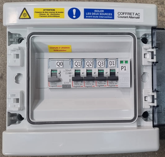 Coffret AC monophasé APS, jusqu'à 7kWc, Système CTAC2MM 20-30mA Type F + Alim ECU