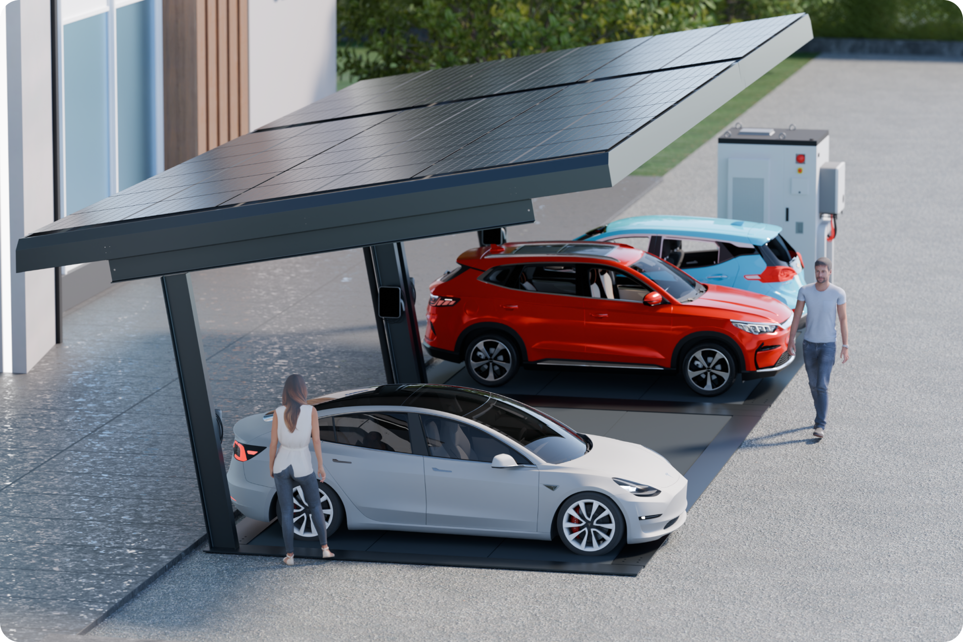Energy Hub EnerPark : ombrière solaire avec recharge VE