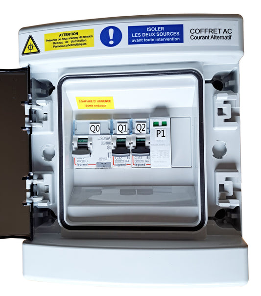 Coffret AC monophasé, onduleur réseau jusqu'à 6kVA, CTAC 32-300mA