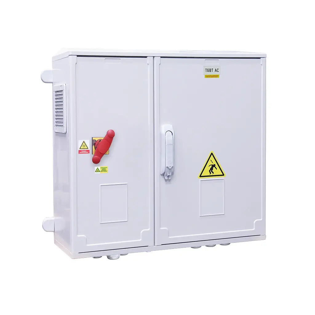 AC switchboard with adjustable differential for 2 SolarEdge SE100K inverters, 400Vac - IS 400A - Remote front handle - 2x C160A (Schneider) -