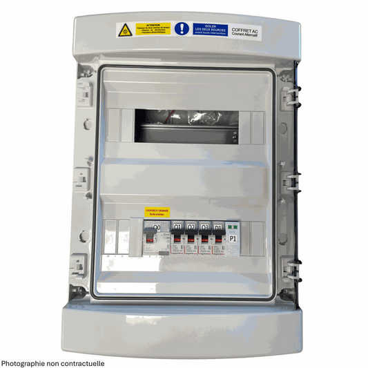 Coffret AC monophasé APS, jusqu'à 5kWc, Système CTAC 32-30mA Type F + alim et emplacement ECU